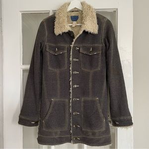 Free People We The Free Parka Sherpa Winter Coat Embroidered Birds Boho